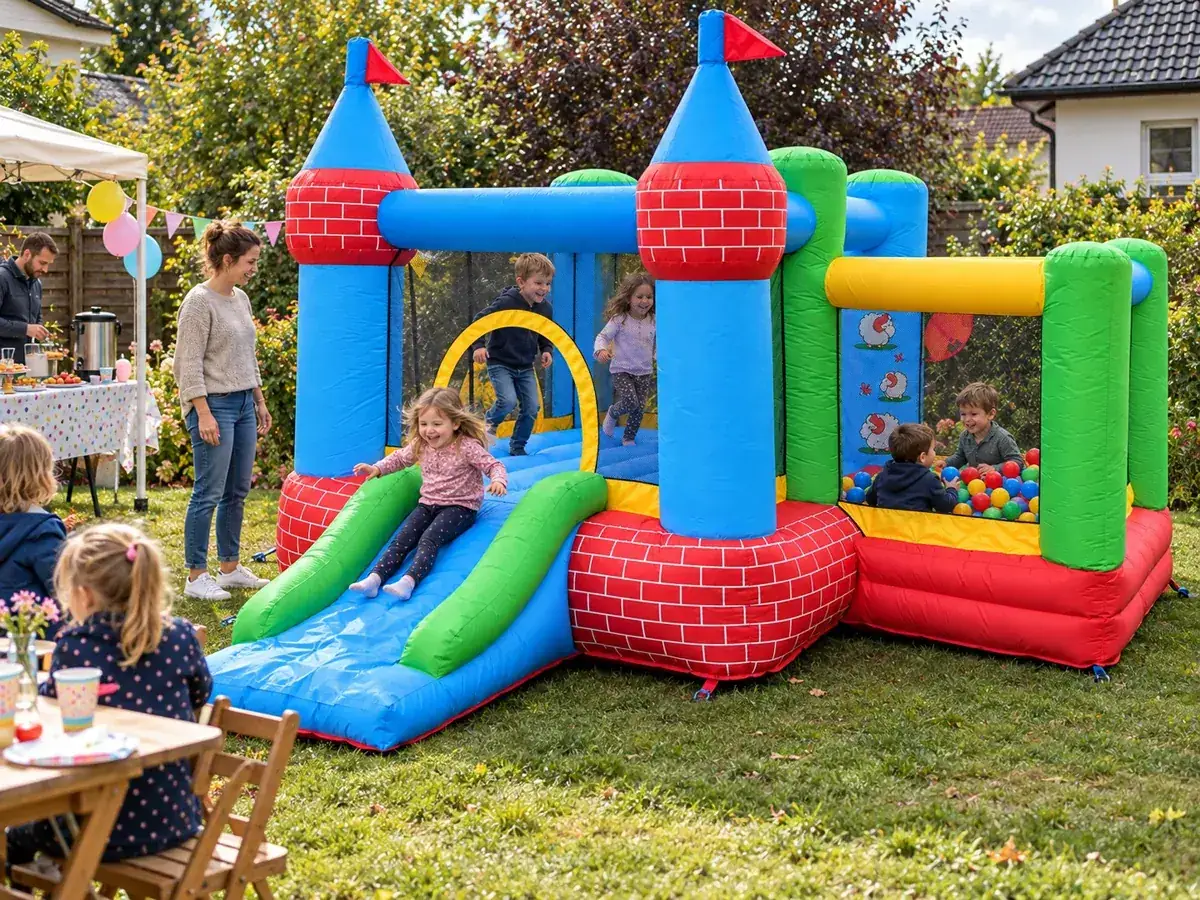 Hüpfburg Schloss mit Bällebad mieten in Bielefeld – Schloss mit Bällebad für deinen Kindergeburtstag Schloss mit Bällebad für deinen Kindergeburtstag in Bielefeld – Gestaltungsbeispiel
